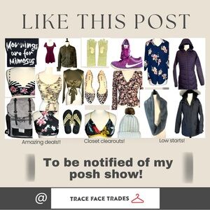 💗LIKE THIS POST TO BE NOTIFIED WHEN I HOST A POSH SHOW! 💗